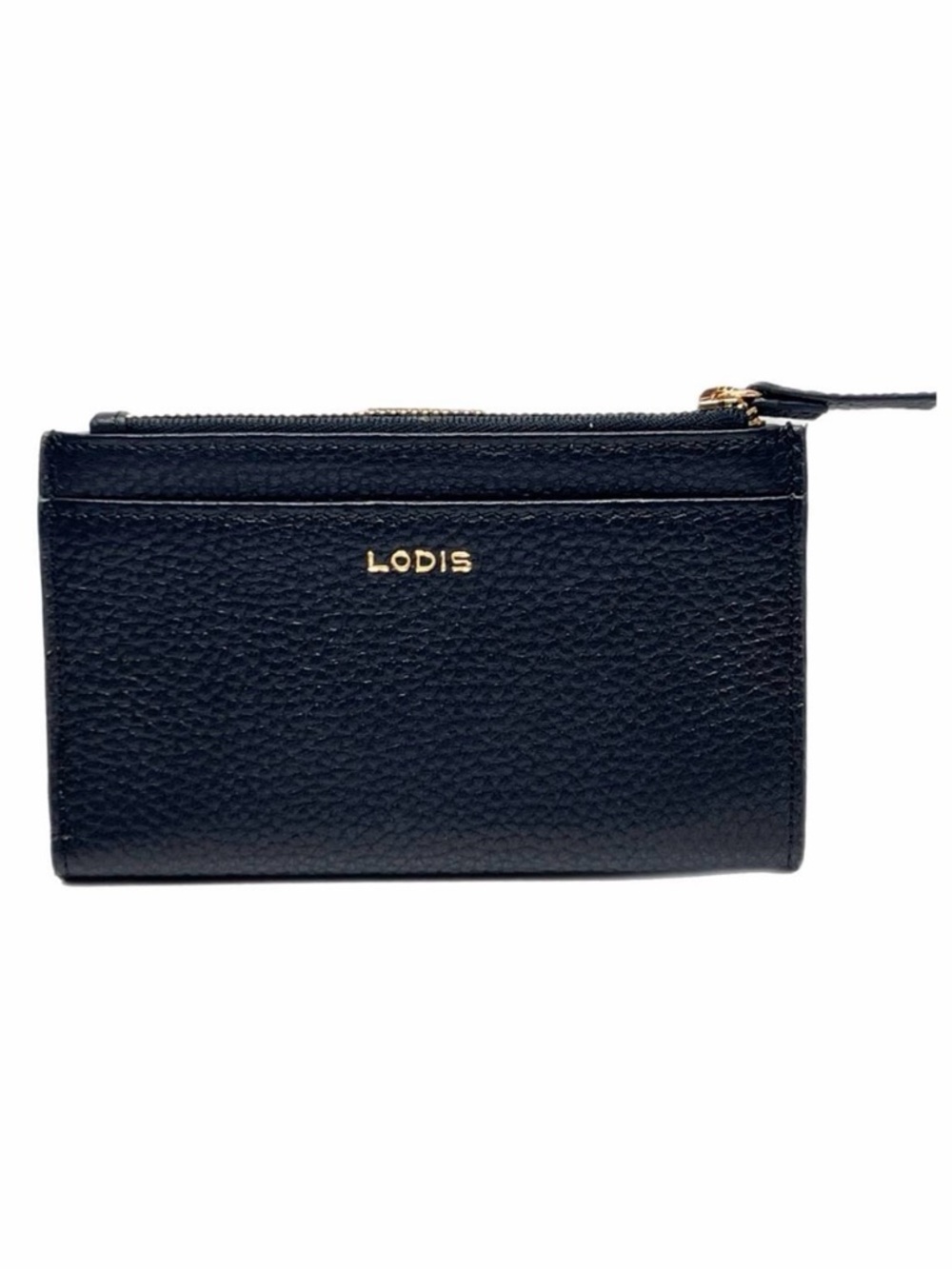 NWT Lodis Kate N/S French Purse RFID-Blocking Black Pebbled Leather Wallet